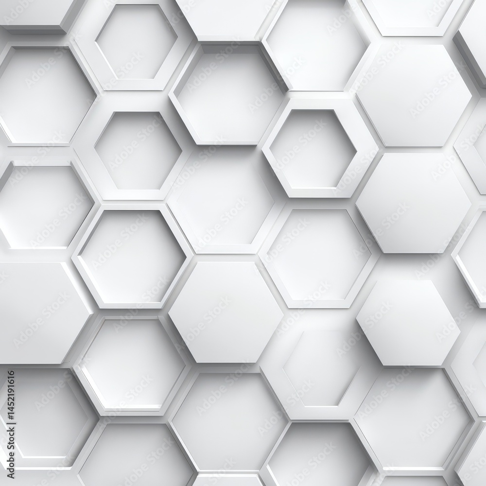 Abstract White Hexagon Pattern Background Design Modern Geometric Texture Abstract White Hexagon Pattern Background Design Modern Geometric Texture