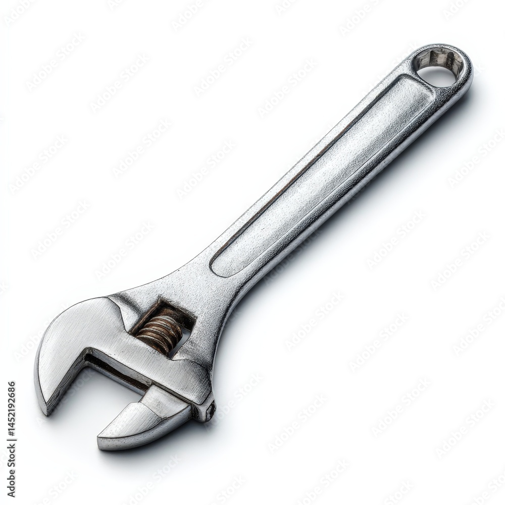 Adjustable Wrench Tool Isolated on White Background for Repair and Maintenance Professional Closeup Image Adjustable Wrench Tool Isolated on White Background for Repair and Maintenance Professional Closeup Image