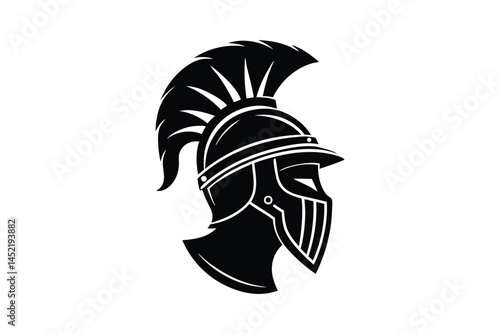 Silhouette art illustration of a Roman centurion helmet.eps