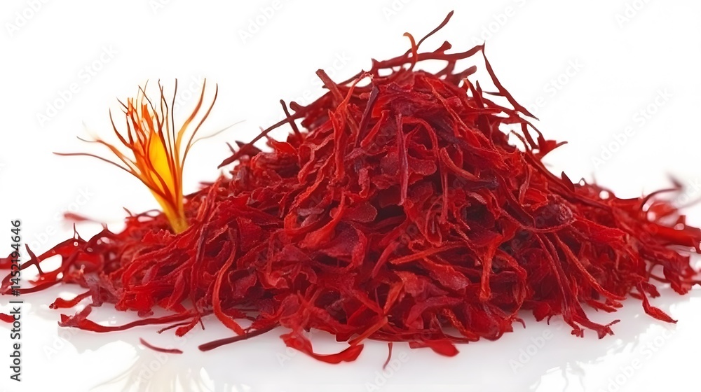 Naklejka premium High-Quality Saffron Spice Threads Close Up