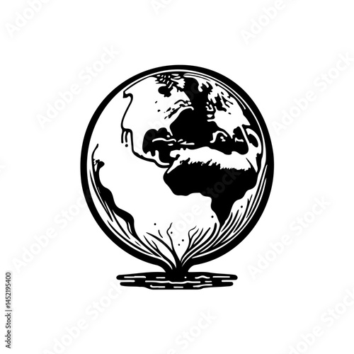 Abstract representation of the Earth showing continents, a creative design