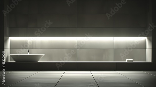 Wallpaper Mural Minimalist bathroom with elegant lighting and subtle textures showcasing design Torontodigital.ca