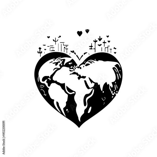 Earth's fragile heart: A symbol of global unity and environmental concern