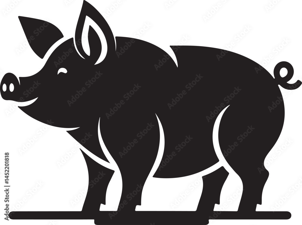 Fototapeta premium Pig Vector Silhoette Single Collection