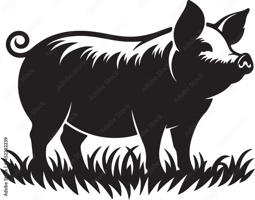 Fototapeta premium Pig Vector Silhoette Single Collection