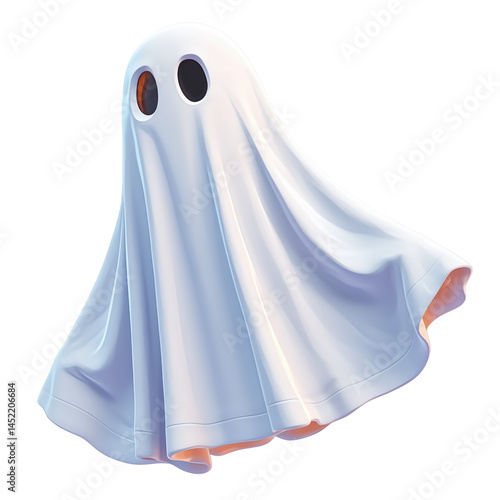 Cartoon fairy ghost in Halloween theme, transparent background
