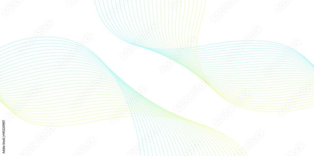 Fototapeta premium Abstract vector illustration featuring smooth wave lines on a transparent background. Suitable for technology, digital data, network communication, and modern design themes. Ideal for use in web inter