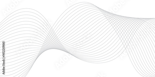Abstract Flowing Wave Lines on Transparent Background – Elegant and Minimal Vector Illustration Representing Digital Movement, Technology Innovation, and Modern Data Visualization Concepts
