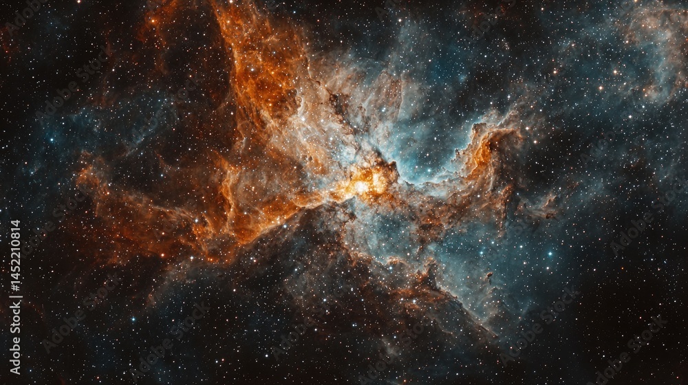 Cosmic nebulae display vibrant celestial colors. Cosmic nebulae display vibrant celestial colors.