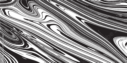 Obraz na plátne Black and white liquid texture, marbling illustration, abstract background