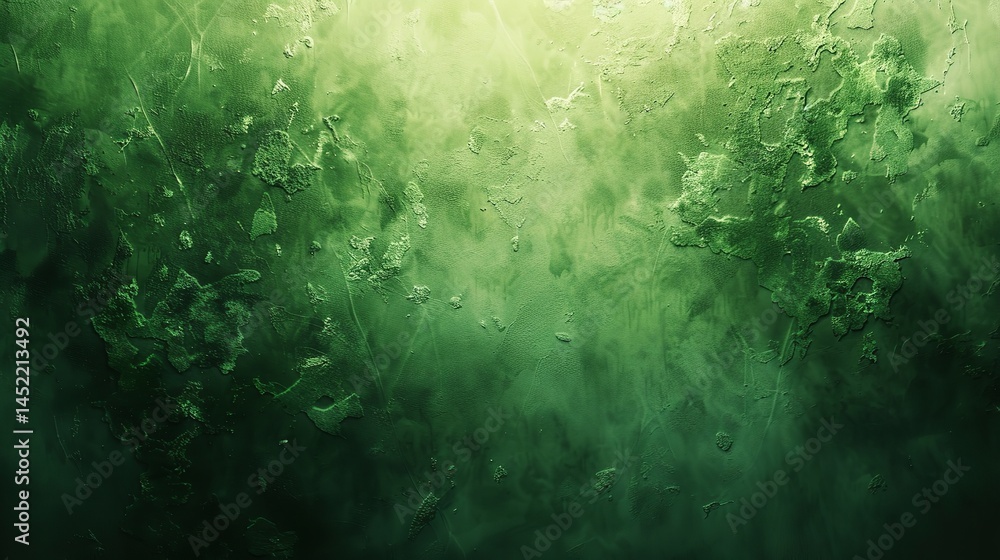 Obraz premium Green abstract grunge texture wall background. Generative AI.