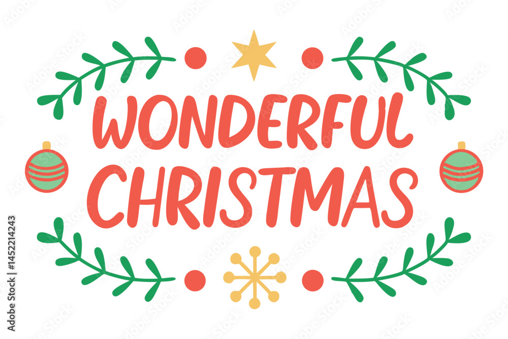 Obraz premiumMerry Christmas typography vector illustration.