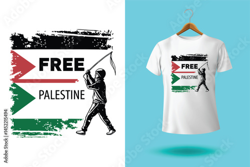 free free palestine flag t-shirt design vector banner
