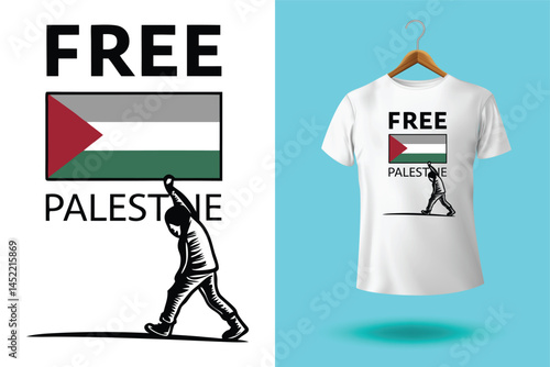 free free palestine flag t-shirt design vector banner