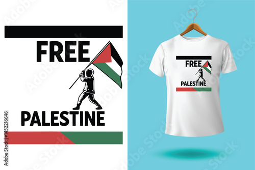 free free palestine flag t-shirt design vector banner