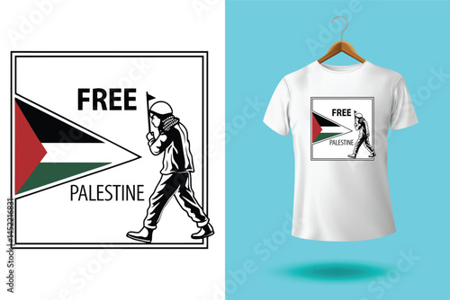 free free palestine flag t-shirt design vector banner
