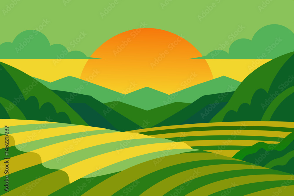 Obraz premium summer landscape with mountains