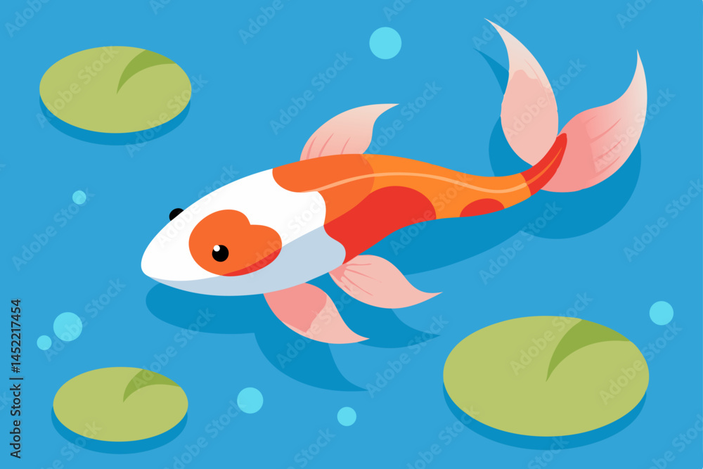 Naklejka premium goldfish in water