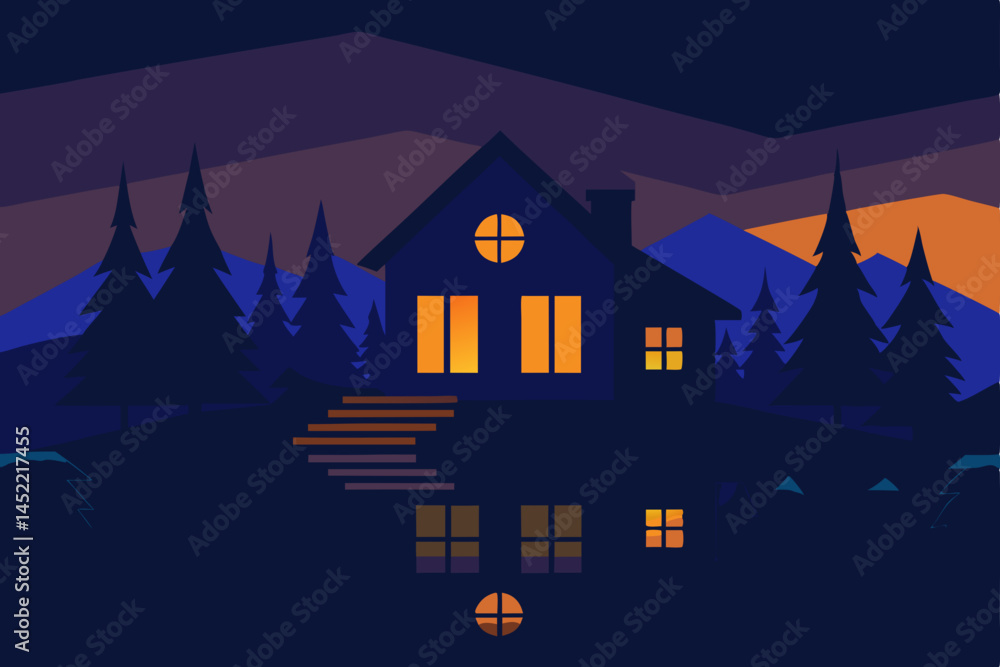 Obraz premium night city landscape