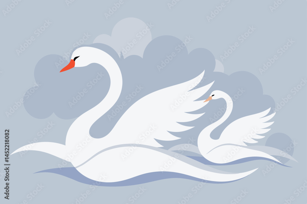 Fototapeta premium swans on the lake