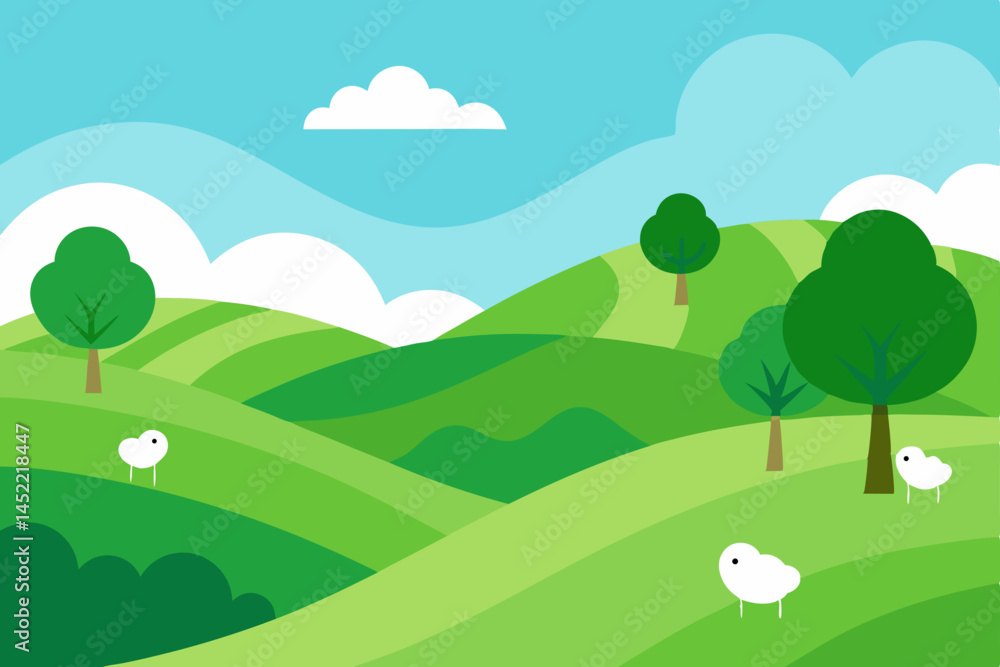 Fototapeta premium landscape with mountains and trees