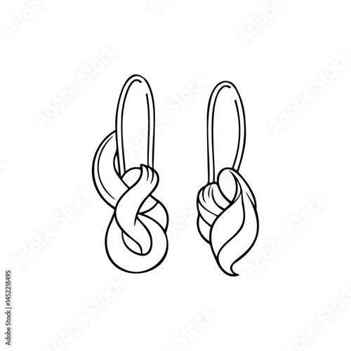Elegant minimalistic depiction of suspended decorative elements in line art