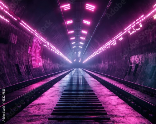 Neon tunnel interior design