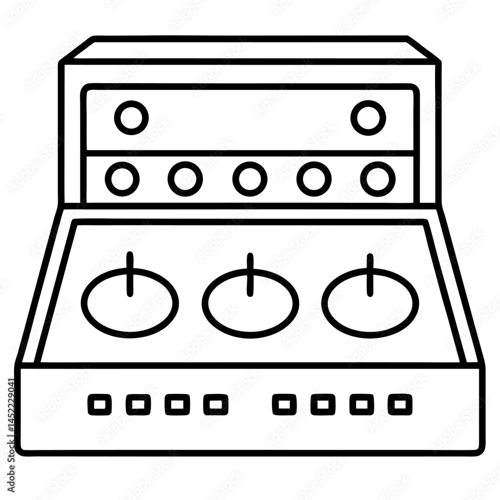 Fototapeta premium Control panel vector line art on white background
