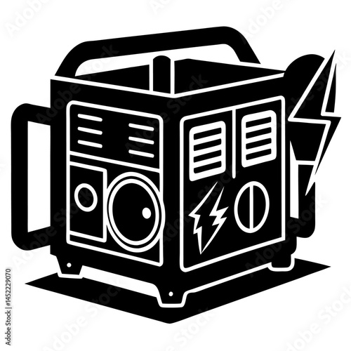 Generator vector silhouette on white background