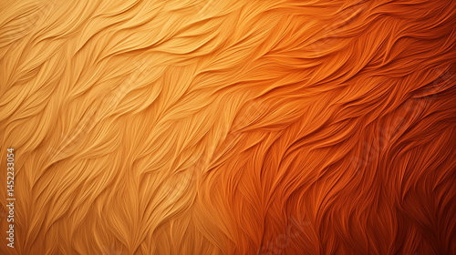 a mesmerizing abstract textured background featuring flowing, wavy strands in a warm gradient of golden yellow-orange to deep burnt orange hues creating a sense of dynamic movement and depth