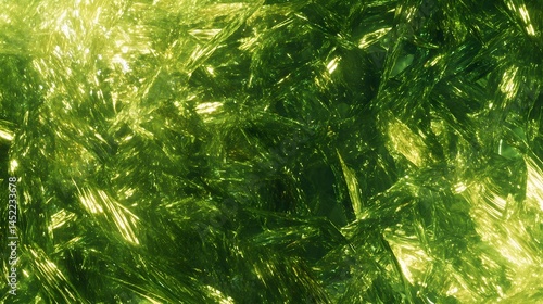Abstract Green Crystal Texture Background Shiny Glimmering Luminous Emerald