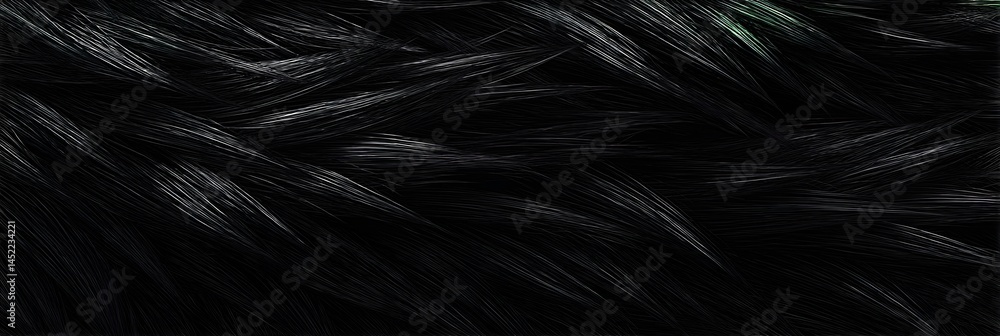 Obraz premium Ebony Elegance: Capturing the exquisite texture and luxurious depth of jet-black fur, perfect for adding a touch of sophisticated flair to any creative endeavor.