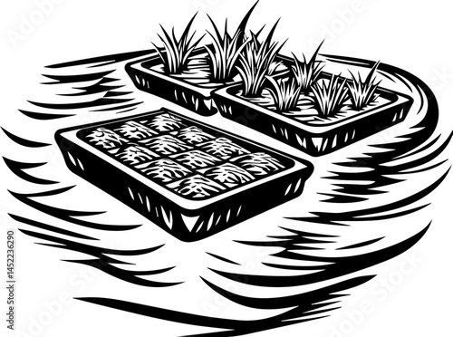 SVG visuals promoting environmental awareness and sustainable living. Sustainable Farming in Ocean Waters: Sea Crop Cultivation Technique