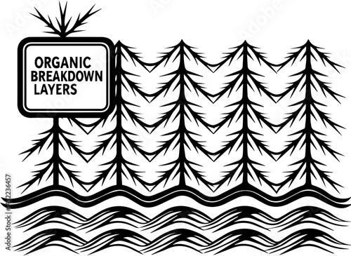 SVG visuals promoting environmental awareness and sustainable living. Organic Breakdown Layers in Composting System Illustration
