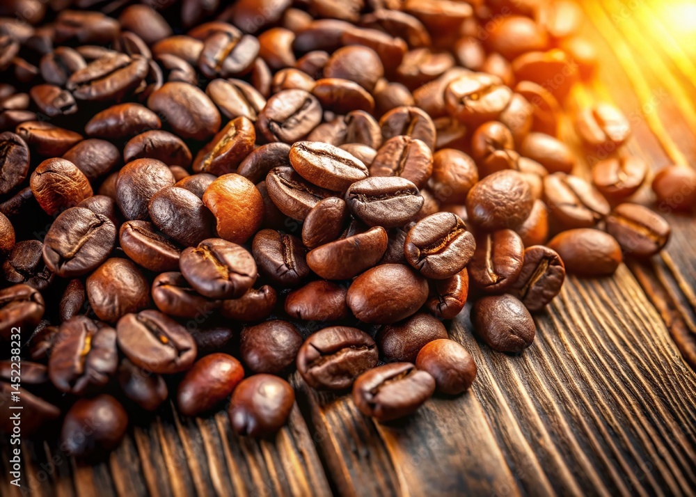 Aerial View of Coffee Beans Spread on a Surface Aerial View of Coffee Beans Spread on a Surface