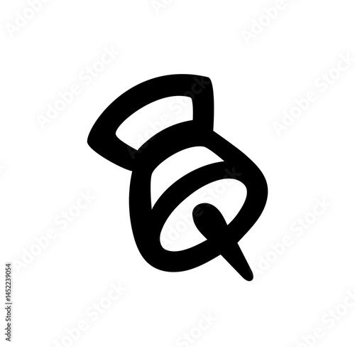 Doodle Art icon of office Push Pin for Bulletin Board