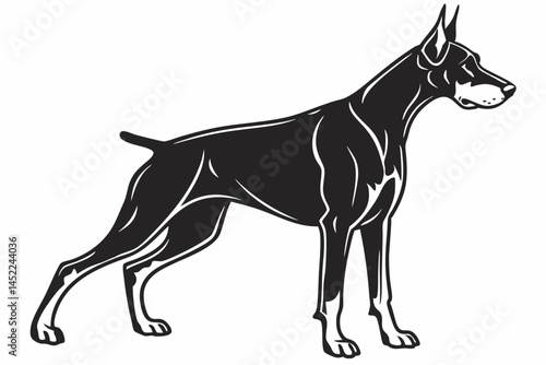 doberman sihouette black vector