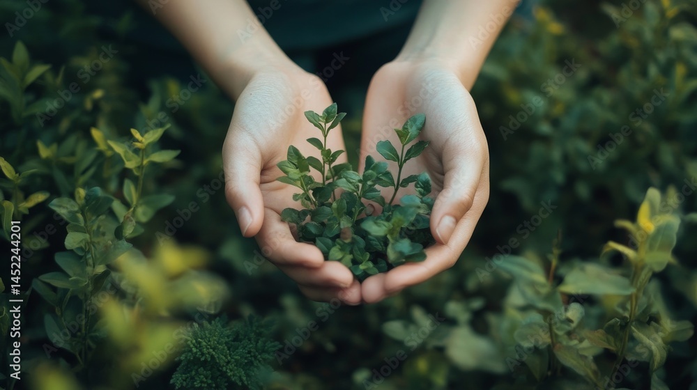 Fototapeta premium World Environment Day is about taking care of our planet. It's like holding the Earth in our hands. Let's protect nature, be eco-friendly, and work towards a cleaner future for all. 