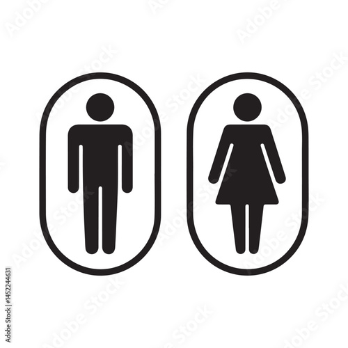Oval Framed Gender Restroom Symbols