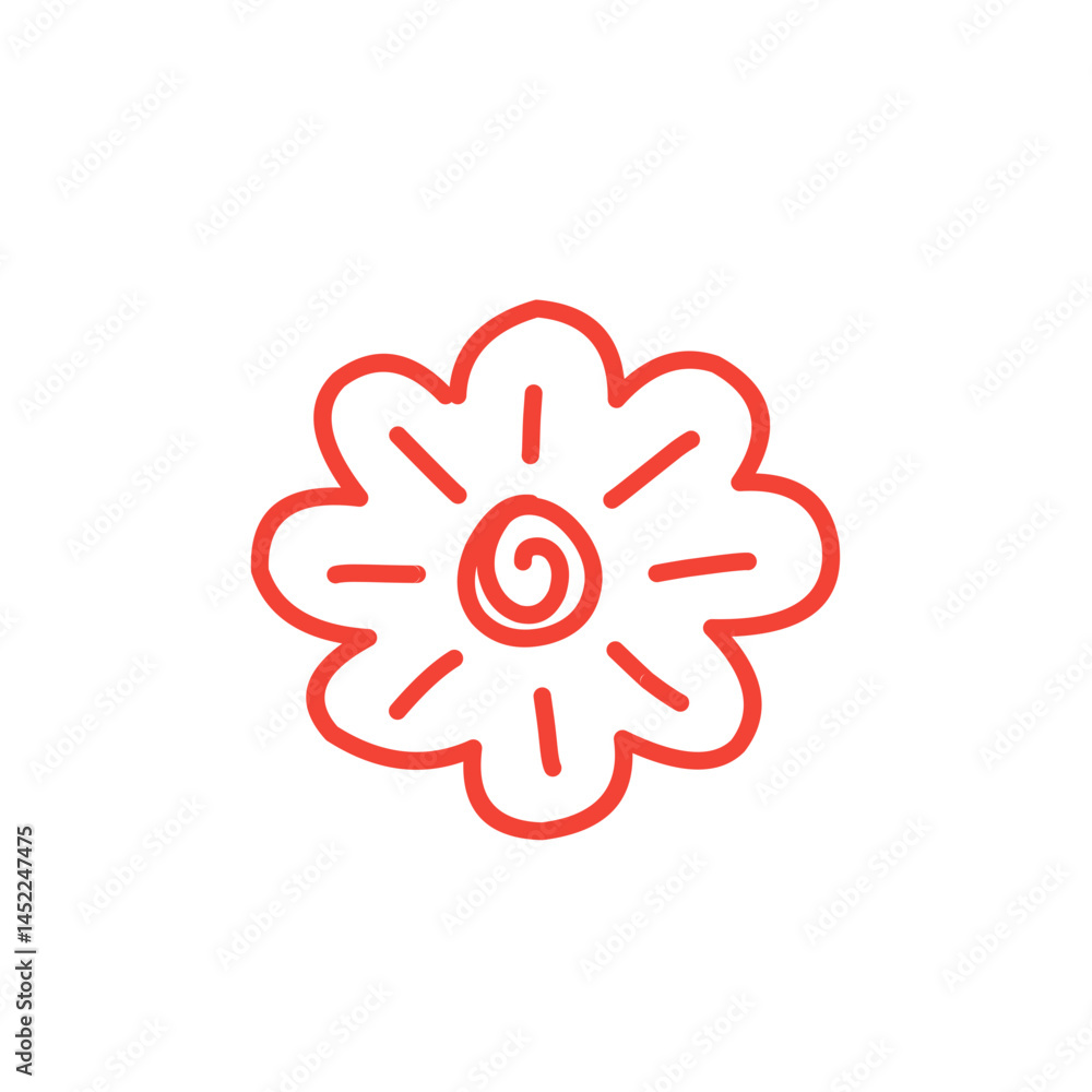 red flower doodle red flower doodle
