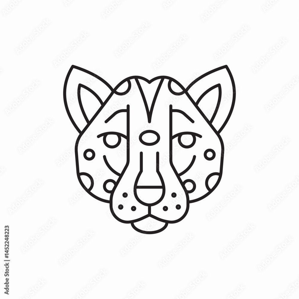 Tiger face wild animal icon vector sign Tiger face wild animal icon vector sign