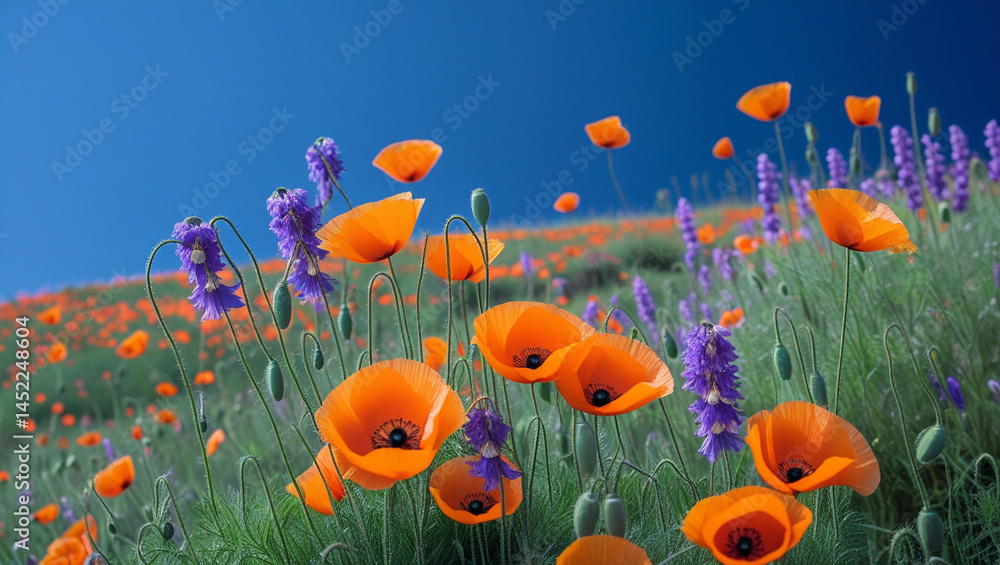 Obraz premium Flowers in the field landscape
