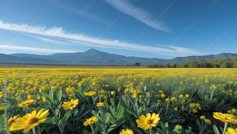 Fototapeta premium Flowers in the field landscape