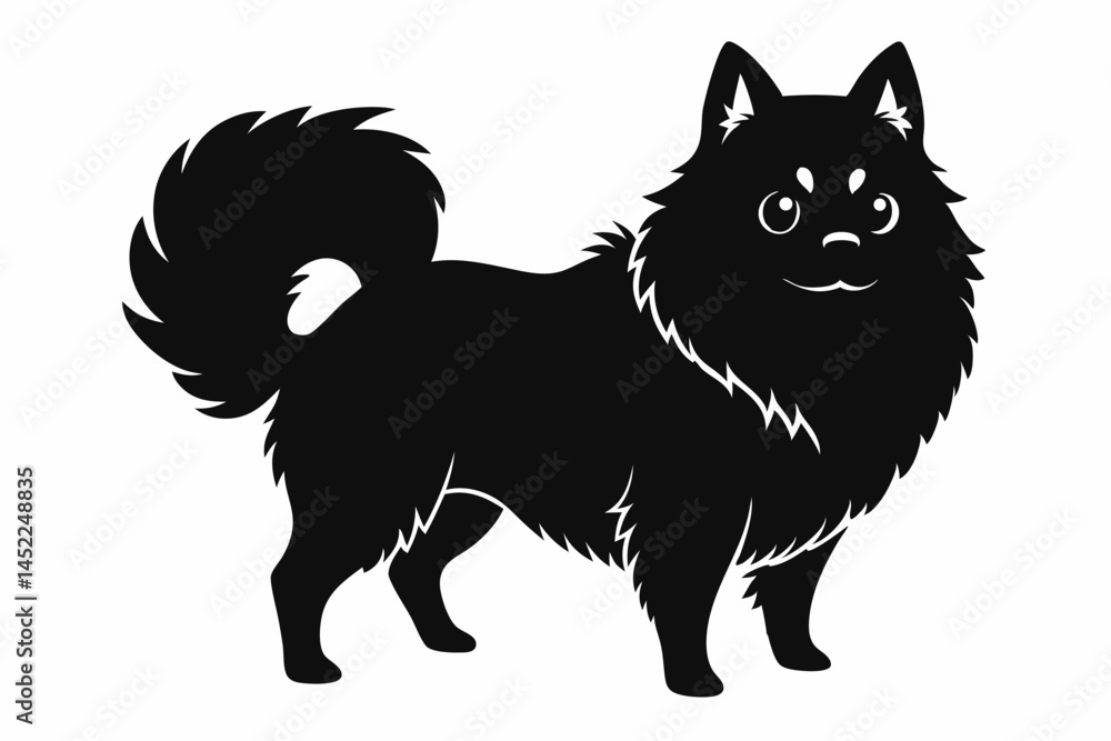 pomeranian sihouette black vector pomeranian sihouette black vector