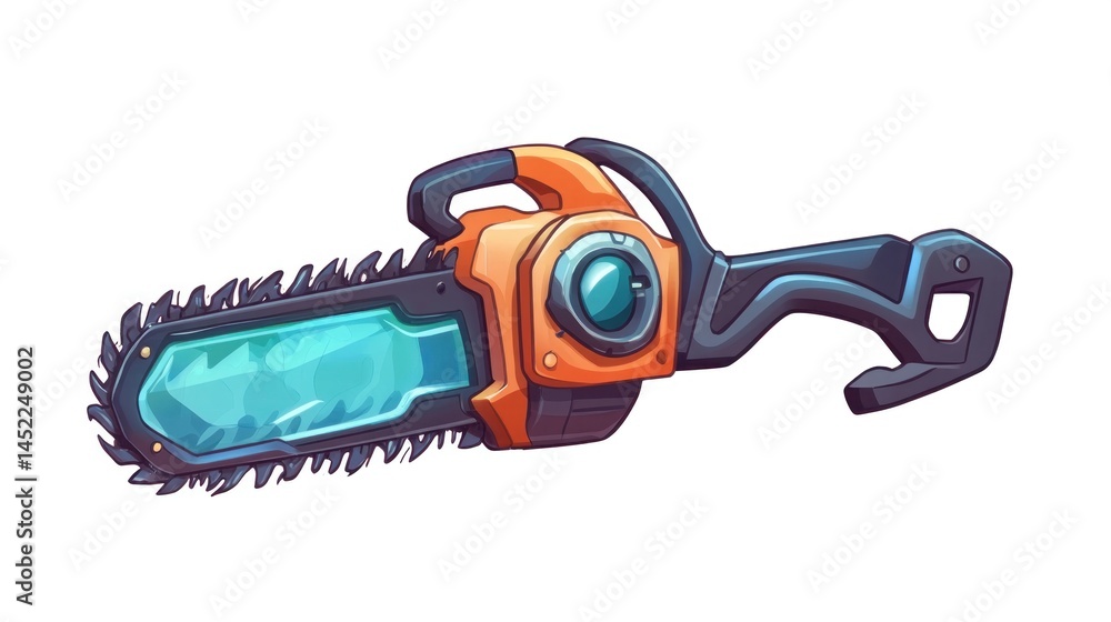 Naklejka premium Futuristic Chainsaw illustration