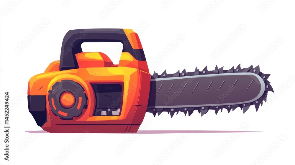 Fototapeta premium Orange chainsaw illustration (1)