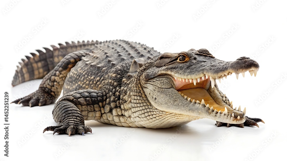 Naklejka premium crocodile inwhite Background
