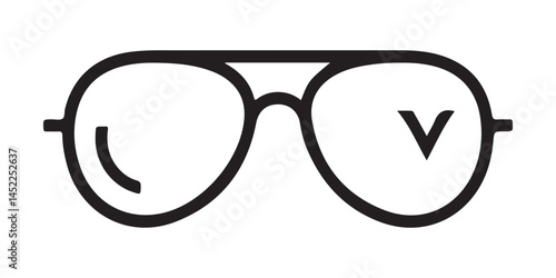 Sunglasses silhouette icon vector. Sunglass line art icon. Vector illustration eps 10