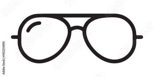 Black color sunglass line art icon. Vector illustration eps 10
