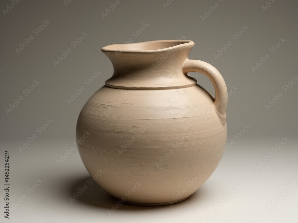Ceramic brown clean vase. The vase is empty and has a simple, elegant design. handicrafts, DIY products. Ceramic brown clean vase. The vase is empty and has a simple, elegant design. handicrafts, DIY products.